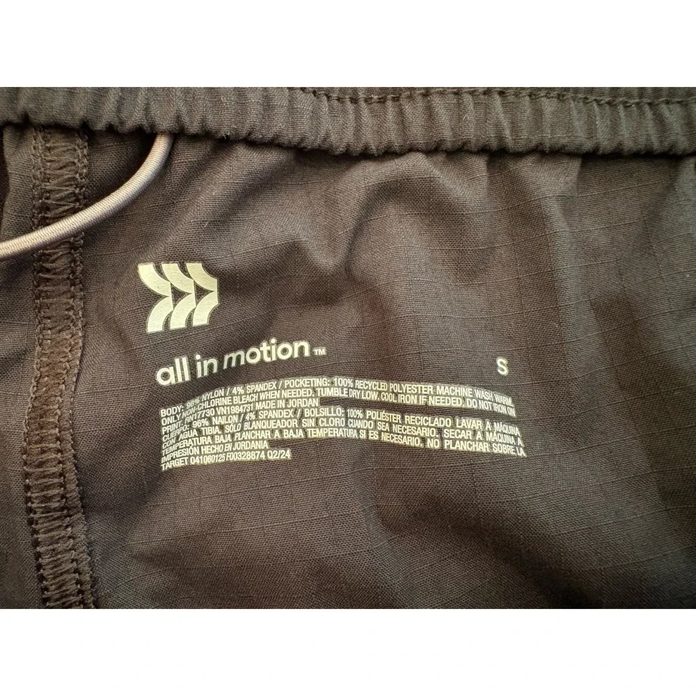 All in Motion Men's Ripstop Athletic Pants Black Size Small Tapered Leg NWT